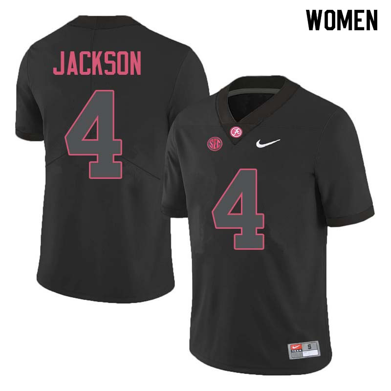 Women #4 Eddie Jackson Alabama Crimson Tide College Football Jerseys Sale-Black